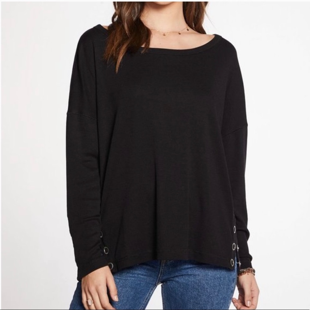 Chaser Anthro Side Snap Button Pullover Sweater - image 1